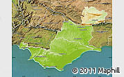 Physical Map of SWELLENDAM, satellite outside