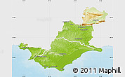 Physical Map of SWELLENDAM, single color outside