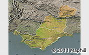 Satellite Map of SWELLENDAM, semi-desaturated