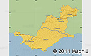 Savanna Style Map of SWELLENDAM, single color outside