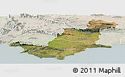 Satellite Panoramic Map of SWELLENDAM, lighten