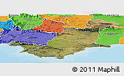 Satellite Panoramic Map of SWELLENDAM, political outside