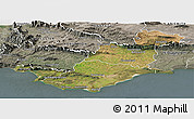 Satellite Panoramic Map of SWELLENDAM, semi-desaturated
