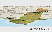 Satellite Panoramic Map of SWELLENDAM, shaded relief outside