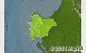 Physical Map of VREDENBURG, darken