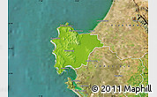 Physical Map of VREDENBURG, satellite outside