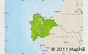 Physical Map of VREDENBURG, shaded relief outside