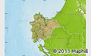Satellite Map of VREDENBURG, physical outside