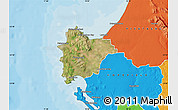 Satellite Map of VREDENBURG, political outside