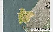 Satellite Map of VREDENBURG, semi-desaturated