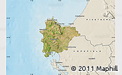 Satellite Map of VREDENBURG, shaded relief outside