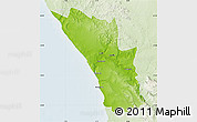 Physical Map of VREDENDAL, lighten
