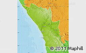 Physical Map of VREDENDAL, political outside