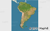 Satellite 3D Map of South America, lighten, land only