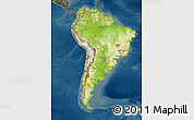 Physical Map of South America, darken