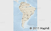 Shaded Relief Map of South America, lighten