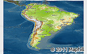 Physical Panoramic Map of South America, darken