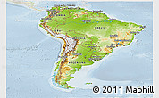 Physical Panoramic Map of South America, lighten