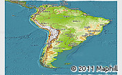 Physical Panoramic Map of South America, satellite outside