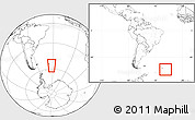 Blank Location Map of South Georgia and the South Sandwich Islands, within the entire continent