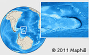 Blank Location Map of South Georgia and the South Sandwich Islands, shaded relief outside
