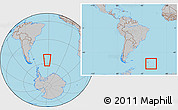 Gray Location Map of South Georgia and the South Sandwich Islands, within the entire continent