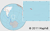 Gray Location Map of South Georgia and the South Sandwich Islands, highlighted continent