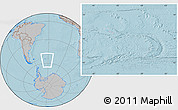 Gray Location Map of South Georgia and the South Sandwich Islands, hill shading outside