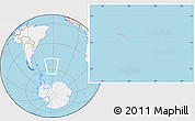 Gray Location Map of South Georgia and the South Sandwich Islands, lighten, land only