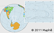 Gray Location Map of South Georgia and the South Sandwich Islands, political outside