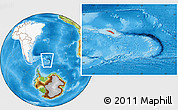 Physical Location Map of South Georgia and the South Sandwich Islands, highlighted continent