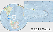 Physical Location Map of South Georgia and the South Sandwich Islands, lighten