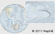 Physical Location Map of South Georgia and the South Sandwich Islands, lighten, semi-desaturated