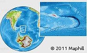 Physical Location Map of South Georgia and the South Sandwich Islands