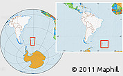 Political Location Map of South Georgia and the South Sandwich Islands, highlighted continent, within the entire continent