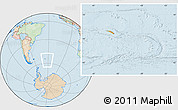 Political Location Map of South Georgia and the South Sandwich Islands, lighten, land only