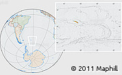 Political Location Map of South Georgia and the South Sandwich Islands, lighten, semi-desaturated