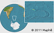 Political Location Map of South Georgia and the South Sandwich Islands, satellite outside