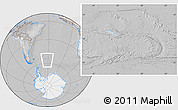 Satellite Location Map of South Georgia and the South Sandwich Islands, lighten, desaturated