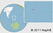 Savanna Style Location Map of South Georgia and the South Sandwich Islands, highlighted continent
