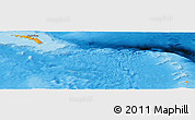 Political Panoramic Map of South Georgia and the South Sandwich Islands, shaded relief outside, bathymetry sea