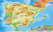 Physical 3D Map of Spain, political outside