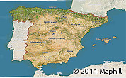 Satellite 3D Map of Spain, lighten, land only