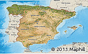 Satellite 3D Map of Spain, shaded relief outside