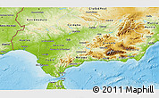 Physical 3D Map of Andalucia