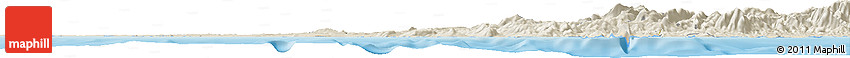 Shaded Relief Horizon Map of Cádiz