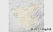 Shaded Relief Map of Cádiz, desaturated