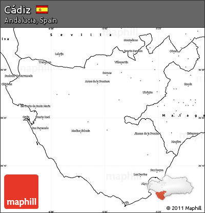 Blank Simple Map of Cádiz