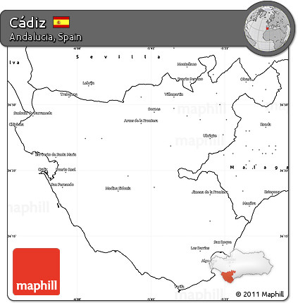 Blank Simple Map of Cádiz