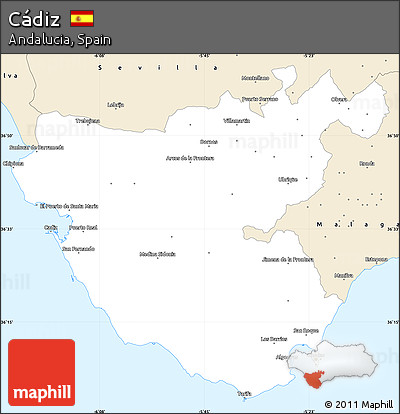 Classic Style Simple Map of Cádiz